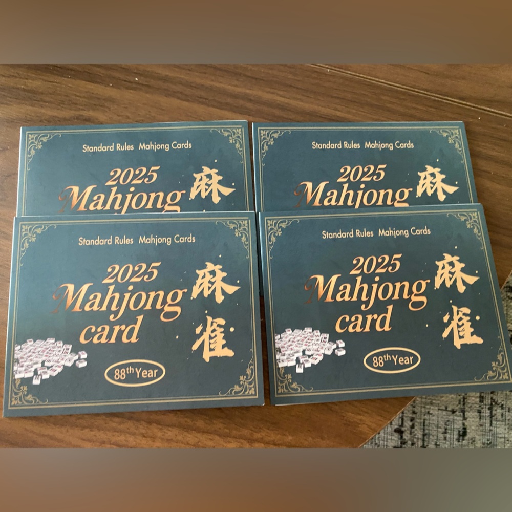 2025 Mahjong Card Set, set of 4, 88th year, Standard rules Mahjong Cards, NEW